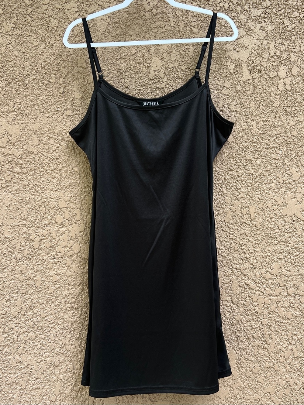 Disturbia Morality Black Spaghetti Strap Slip Mini Dress Women's 14